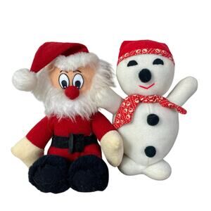 Vintage Nadel & Sons Santa Claus & Snowman Plush Dolls‎ Stuffed Christmas Decor